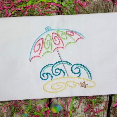 swirly umbrella emb design